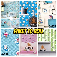 DISKON BESAR BESARAN ! PAKET 10 ROLL (BUY 9 GET 1 FREE) Wallpaper Stiker Dinding Motif Karakter Dora