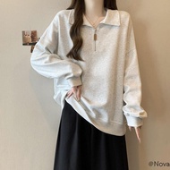 Women Casual Plain Zipper Sweatshirt - Lovito L102AD477