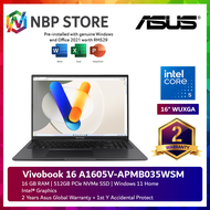 Asus Vivobook 16 A1605V-APMB035WSM 16 WUXGA Laptop Indie Black ( Core 5 120U 16GB 512GB SSD Intel W1