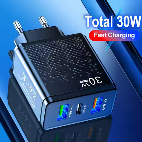 Total 30W USB C Charger Fast Charging Type C PD Phone Charger Adapter For iPhone Samsung Xiaomi QC3.