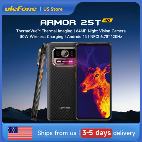 Ulefone Armor 25T 4G Rugged Phone 33W 50MP+64MP Night Camera NFC Waterproof 6.78" 120Hz 256GB ROM An