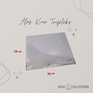 PLYWOOD square tart base silver square/ - 28 x 28 cm contents (1 dozen 12 PCS/)