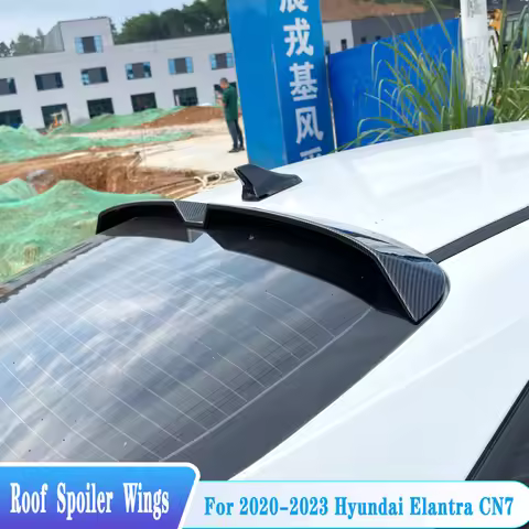 For 2020-2023 Hyundai Elantra Avante CN7 Rear Window Roof Spoiler Lip Tail Wings ABS Plastic Black T