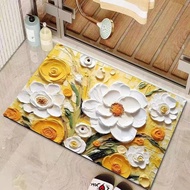 Oil Painting Style Diatomaceous Earth Mat3D Visual Three-Dimensional Bathroom Water-Absorbing Quick-