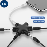 LK 6 in 1 Audio Aux Cable Splitter / 1 Male to 5 Female Headphone Port 3.5mm Jack Share Adapter / fo