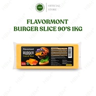 Flavormont Burger Slice 90's 1kg | Cheese Slice | Processed Cheese | Burger Cheese | 90 Slices | Che