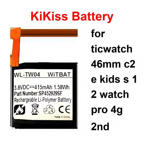 Sp502626sfonly Cell For Ticwatch 46MM C2 E Kids S 1 2 Watch Pro 4G 2ND Battery