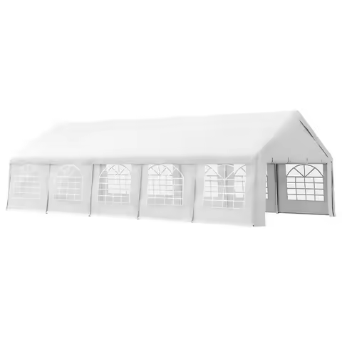 32x16ft White Outdoor Wedding Party Tent Heavy Duty Carport Canopy Waterproof Shelter with Removable