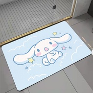 Cartoon Toilet Floor Mat Cinnamoroll Babycinnamoroll Diatom Mud Absorbent Pad Quick-Drying Soft Cushion Bathroom Bath Non-Slip Door Mat