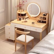 Bedroom Ming Makeup Household Mirror 2025 Log Small Apartment Dressing Table New Style Table Bedside
