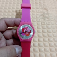 Jam swatch second motif bunga original