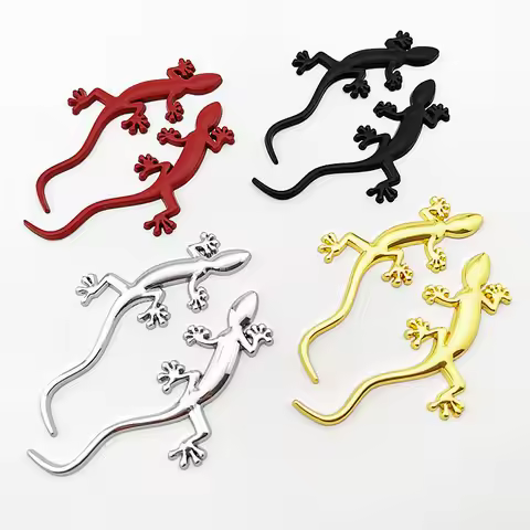 Car Styling Car Body Trunk Gecko Decorative Metal Alloy Sticker Car Universal Creative Personality M
