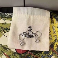 Authentic NEW original Vivienne Westwood Zircon Mini Saturn Ins Earring Earring Earring With Light L