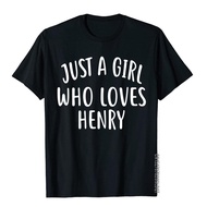 Just A Who Loves HENRY T-Shirt Cute HENRY T-Shirt Faddish Leisure T Shirt Cotton Young Tops Tees Vin