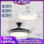 [Shrry Lighting]36“42”48“ Ceiling Fan With Light DC Motor Ceiling Fan in Room Foldable Fan Blades
