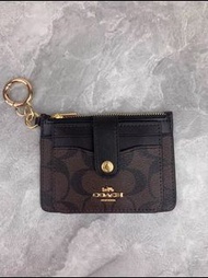 全新COACH蔻馳卡包｜經典老花拼色｜帶鑰匙圈｜拉鍊設計｜香港發貨