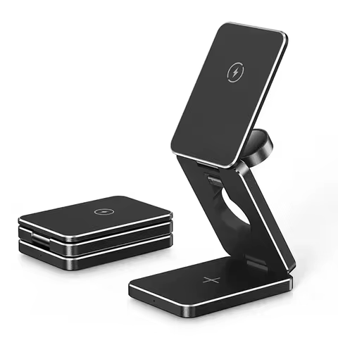 3 in 1 Foldable Magnetic Wireless Charger For Apple Watch Use For Magsafe iPhone 17~12 Samsung S25 S