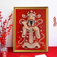 New Year God of Wealth Frame Self-Adhesive Pearl Painting diy Horse New Year Gift New Year Gift New 