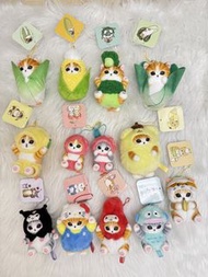 日版  Sanrio X Mofusand 三麗鷗 x 貓福珊迪 布丁狗 庫洛米 美樂蒂 凱蒂 水怪 車厘子 檸檬 白菜 栗米 西蘭花 聯乘版 吊飾 掛件 地點互就 或 順豐到付