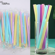 UG 100pcs Large drinking straws คละสีสำหรับ Pearl Bubble Milk Tea smoothie
