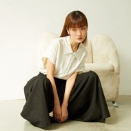 彼得潘領 Polo 衫 棉麻上衣 自然色