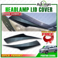 Proton Exora Headlamp Lid Cover Eyebrow Eyelid Lip Eye brow lid - Carbon Black Chrome