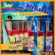 1 BOX (25PCS) YEEPI Torch lighter Windproof Lighter Gas lighter refill wth Laiter api Lighter unik P
