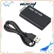 MURRAY Adapter, 480i/480p/576i HD Cable Converter, Durable PS2 to HDMI Game to HDMI 3.5mm Audio Outp