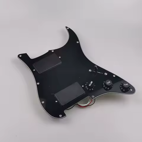 Guitar Pickguard Set Pre-wired HH Humbucker Pickup Loaded Pickguard Vintage Black Guitar Parts Acces