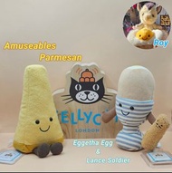 Jellycat Amuseables Parmesan 巴馬臣芝士 / Eggetha Egg & Lance Soldier 騎士水煮蛋&二撇雞麵包條
