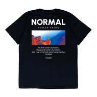 Monochrome X Fulcrum Kaos Pria Lengan Pendek Cotton T-Shirt Human Being Black
