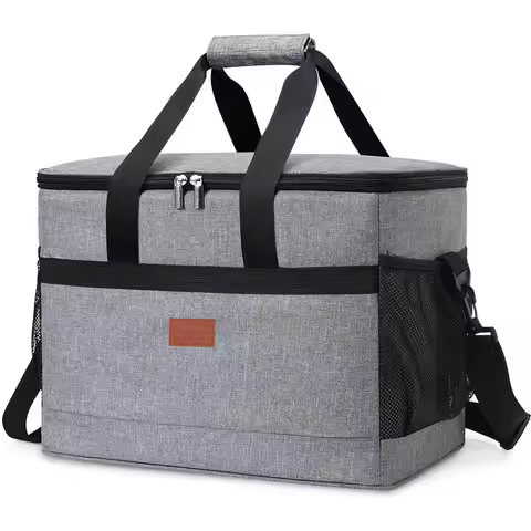 35L Large Capacity Collapsible Cooler Bag Insulated Picnic Lunch Bag Box Cooling Bag for Outdoor Tra