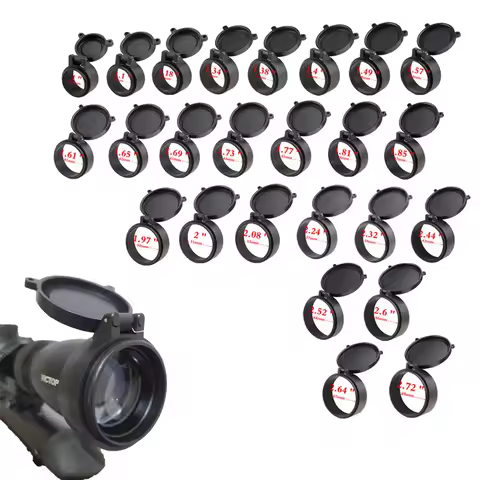 Dia 25-69mm Rifle Scope Lens Cover Flip Spring Up Quick Open Lens Protection Cover Dust Cap for Hunt
