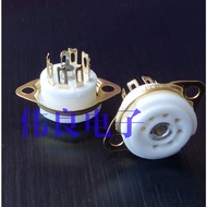 High grade ceramic small seven pin gold-plated shed electronic tube base suitable for 6j1 6j2 2P2 6z