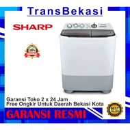 MESIN CUCI SHARP ES-T96CL / MESIN CUCI 2 TABUNG SHARP LOW WATT TWIN