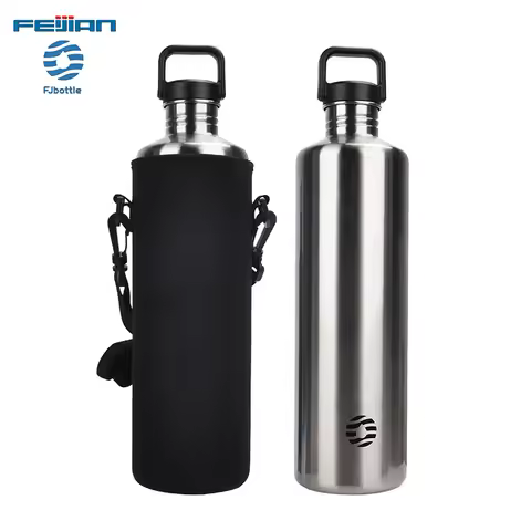 FEIJIAN 2L Stainless Steel Water Bottle Portable Cycling Sports Water Bottle Leakproof BPA Free Larg