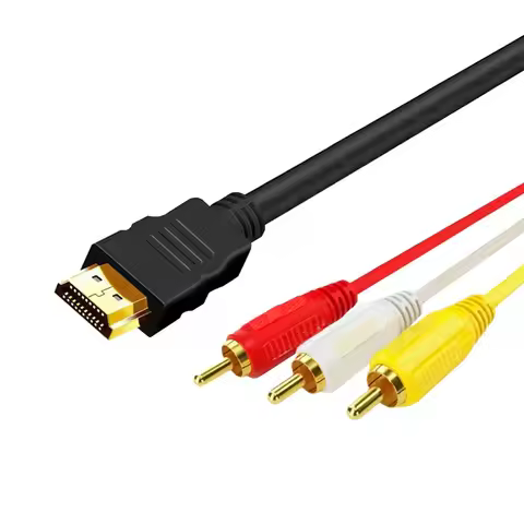 Brand New 1.5m Video Audio AV Cable HDMI-compatible Male To 3 RCA Adapter Stereo Converter Component