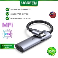 UGREEN USB C to Lightning MFi Headphone Earphones Adapter 60W PD Fast Charging Type C to Lightning M