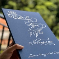 【客製多色】珠光精裝封套 結婚書約夾 結婚證書套 名字設計