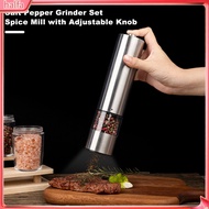 {halfa}  Cayenne Pepper Grinder Electric Salt Pepper Grinder Set with Adjustable Coarseness Battery Powered Automatic Operation Kitchen Mill for Southeast Asian Buyers