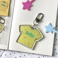 Luckyy t-shirt keychain ️ | Pearls.wrld