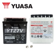 YUASA YTZ7V For Yamaha Aerox, Nmax V1 Motorcycle Battery (12V-6Ah) Made in Indonesia With Acid