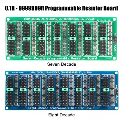 7 Seven Decade Eight Decade 0.1R - 9999999R Programmable SMD Resistor Slide Resistor Board Step Accu