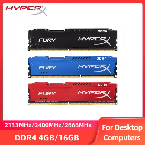 HyperX Fury Desktop RAM DDR4 4GB 8GB 16GB 2133MHz 2400MHz 2666MHz DIMM 288Pin 1.2V Compatible With I