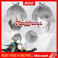 Genshin Impact Alhaitham Cosplay Wig 30cm Short Gray Hair Anime Heat Resistant Synthetic Wigs