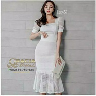 midi dress putih korean style gracia bridal