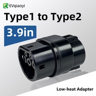 Evqiaoyi Type 1 to Type 2 Ev Charging Adapter 32a 7kw Heat Resistant Ev Charger Converter for Type 2