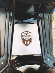 ฝาครอบแบตเตอรี่/ปิดแบตเตอรี่Lambretta V125V200 เลเซอร์โลโก้ แผ่นสแตนเลส