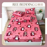 Bộ ga giường thun lạnh 4 món R292 in 3D REE Bedding đủ size drap trải nệm