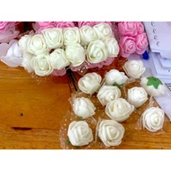 Set of 12 foam roses to make head wreaths